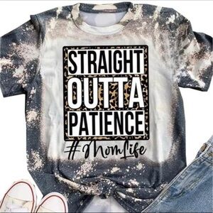 Beginning Boutique Black, White & Tan "Straight Outta Patience" Graphic Tee